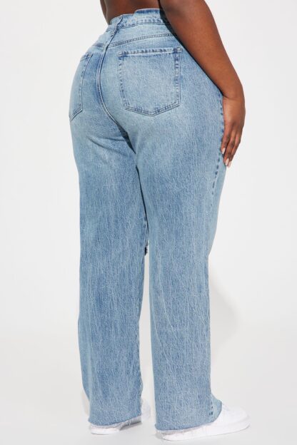 Jeans Rectos Elásticos con Rasgaduras y Dobladillo Crudo - Image 13