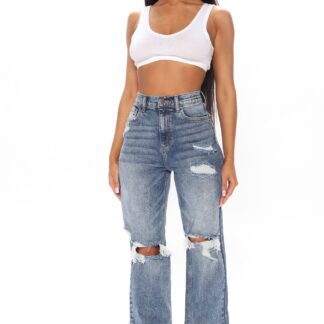 Jeans Boyfriend Rasgados de Tiro Alto