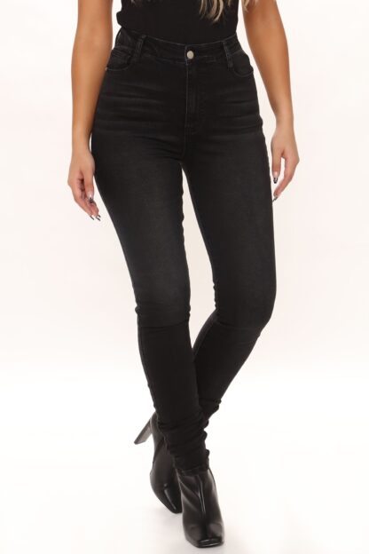 Jeans Skinny Corte Alto en Denim Oscuro - Image 2