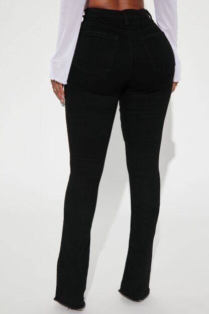 Jeans Bota Campana Rasgados con Tiro Alto Elástico - Image 3
