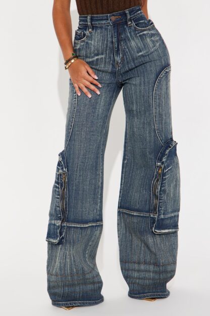 Jeans Cargo de Corte Recto y Alta Elasticidad - Image 2