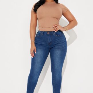 Jeans Skinny Elásticos para Curvas - Lavado Medio