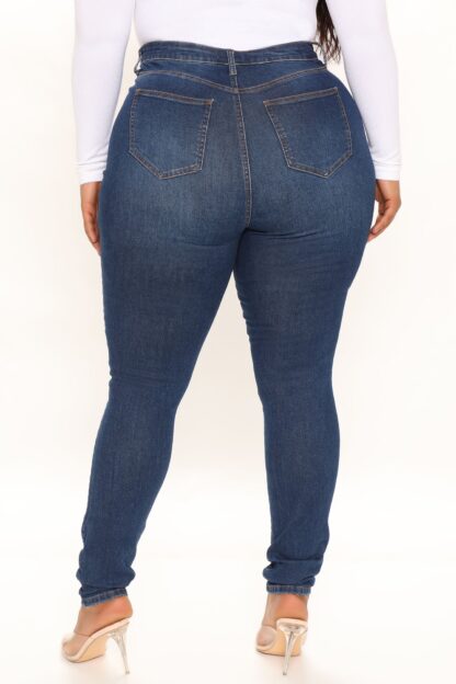 Jeans Skinny Corte Alto en Denim Oscuro - Image 16